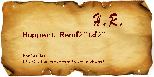 Huppert Renátó névjegykártya